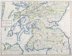 Andrew Johnston, A New Map, of the South Part of Scotland, engraving with later hand-colouring on laid paper