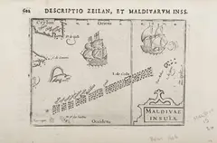 Petrus Bertius, Maldivae Insulae' (Map of the Maldives), engraving on laid paper