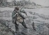 Henry Wilkinson, Fishing and Shooting, a pair of 20th century etchings, both signed and editioned in pencil