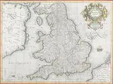 Gerardus Mercator, Anglia Regnum' (Map of England and Wales), engraving with later hand-colouring on laid paper