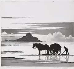 Geoffrey Sneyd Garnier, The Seaweed Gatherer, etching with aquatint