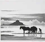 Geoffrey Sneyd Garnier, The Seaweed Gatherer, etching with aquatint