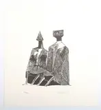 Lynn Chadwick, Sitting Figures, lithograph on wove paper