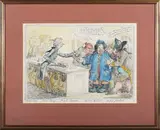 James Gillray, Bank-Notes, Paper-Money, French-Alarmists, o, the Devil, the Devil! Ah! poor John-Bull!!!, etching with later hand-colouring
