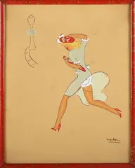 Emery Kelen, Women en déshabillé, five lithographs with pochoir, all signed in ink