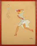 Emery Kelen, Women en déshabillé, five lithographs with pochoir, all signed in ink