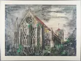 John Egerton Piper, Dorchester Abbey from the East, offset lithograph