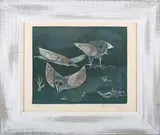 Satish Sharma, Three Owls, 1971, colour mixed method etching