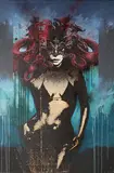Jim Starr, Medusa, mixed media screenprint with spray paint on canvas laid onto board