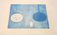 William Scott, Blue Still Life, lithograph in colours on wove paper