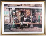 Jimi Claybrooks, Buy Me Some Blues' (Mississippi Delta blues musicians Sleepy John Estes, Leadbelly, B.B. King, Muddy Waters, Robert Johnson, Howlin' Wolf and John Lee Hooker), colour print