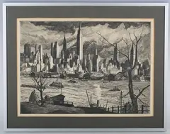 William Charles McNulty, After the Storm' (View of Manhattan, New York), etching