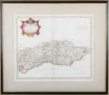 Robert Morden, Sussex, engraving with later hand-colouring on laid paper