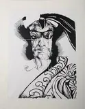 Jim Starr, Samurai, 21st century screenprint on paper