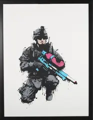 Dan Innes, Super Army Soldier (S.A.S.), screenprint in colours on Somerset wove paper
