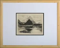 David Payne, Mitre Peak, Milford Sound' (New Zealand), etching