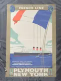 Compagnie Générale Transatlantique, French Line, Plymouth, New York' (Ocean Liner Travel Poster), lithograph in colours