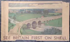William Dacre Adams, See Britain First on Shell, Shillingford Bridge, Oxfordshire' (Advertising Poster), lithograph in colours