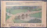 William Dacre Adams, See Britain First on Shell, Shillingford Bridge, Oxfordshire' (Advertising Poster), lithograph in colours
