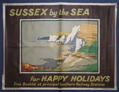 Augustus William Enness, Sussex by the Sea, for Happy Holidays, lithograph in colours