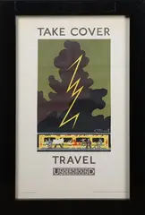 Kathleen Stenning, Take Cover, Travel Underground' (Poster for London Transport), lithograph in colours