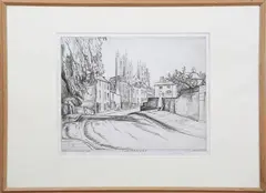 Edgar Holloway, Canterbury, 1980, monochrome etching on laid paper