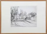 Edgar Holloway, Canterbury, 1980, monochrome etching on laid paper