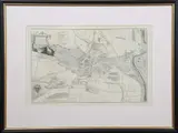 James Edwards, The Ichnography of Lewes' (Street Map of the Sussex Town), engraving with later hand-colouring