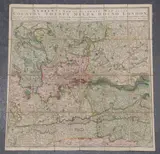 John Andrews, Andrews's New and Accurate Map of the Country Thirty Miles Round London…, engraving with hand-colouring in 24 sections