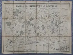 Joseph Cross, Plan of the Environs of Hastings, engraving in 18 sections