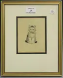 Meta Plückebaum, Fifi' (Study of a Kitten), etching