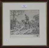 Geoffrey Sparrow, Crawley & Horsham Foot Followers' (Fox Hunting Scene), etching