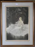 Lilies/LesLis by Louis Icart, colour etching circa 1935, sold Apr 2022