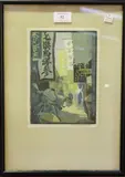 Katharine Jowett, Peking China Street Scene, 20th century woodblock in colours, signed in pencil
