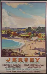 Leonard Richmond, Jersey Sunshine Sands Scenery' (Railway Travel Poster), lithograph