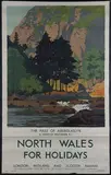 Norman Wilkinson, North Wales for Holidays, The Pass of Aberglaslyn' (L.M.S. Railway Travel Poster)