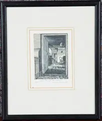 Howard Phipps, Open Doorways, the Netherhall, 1983, woodcut