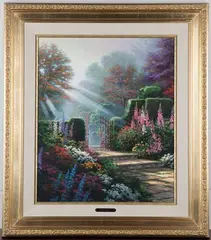 Gardens of Light I by Thomas Kinkade, enhanced colour print on canvas, sold Nov 2021