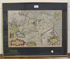 Jodicus Hondius, Tartaria' (Map of Tartary), engraving with later colour