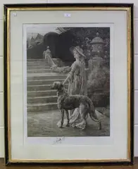 Goodbye by Herbert Dicksee, monochrome etching, sold Nov 2021