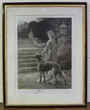Herbert Dicksee, Goodbye, monochrome etching