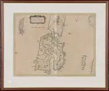 Johannes Blaeu, Ila Insula ex Aebudarum majoribus Una' (Islay, Map of the Island), engraving with later hand-colouring