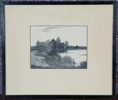 Charles William Taylor, Sussex Mill, early/mid-20th century wood-engraving