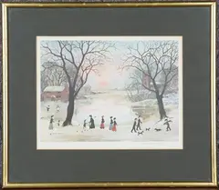 Helen Bradley, On a Beautiful Winter's Day, colour print