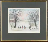Helen Bradley, On a Beautiful Winter's Day, colour print