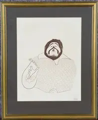 Al Hirschfield, Pavarotti, etching