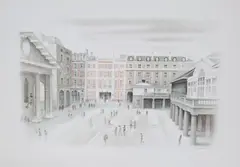 Covent Garden, three colour lithographs by David Gentleman, all signed and editioned 70/120 in pencil, sold Aug 2021