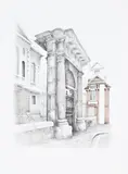 David Gentleman, St Giles-in-the-Fields, Lichgate, St Paul's, Covent Garden and King Street and St Paul's, three colour lithographs