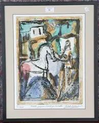 Juliette Goddard, Achilles prepares Himself for the Battle, 1989, colour etching with aquatint