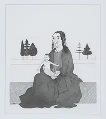 David Hockney, The Enchantress with the Baby Rapunzel, for the 'Six Fairy Tales from the Brothers Grimm' series, monochrome etching with aquatint